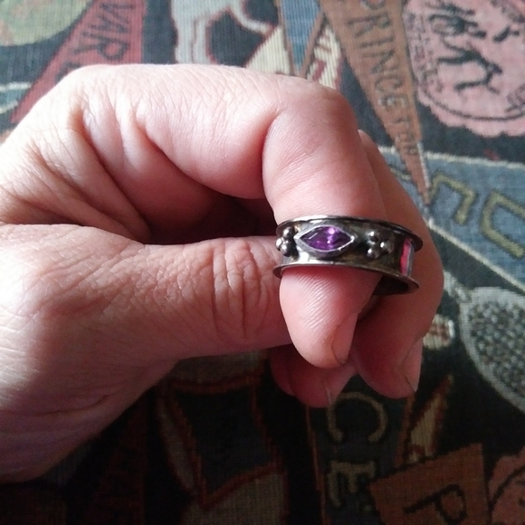 Vintage Jewelry - 4 for $30! Vintage Silver Ring with Purple Stone